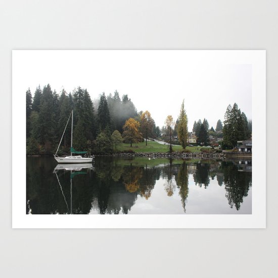 Sailboat reflection Art Print