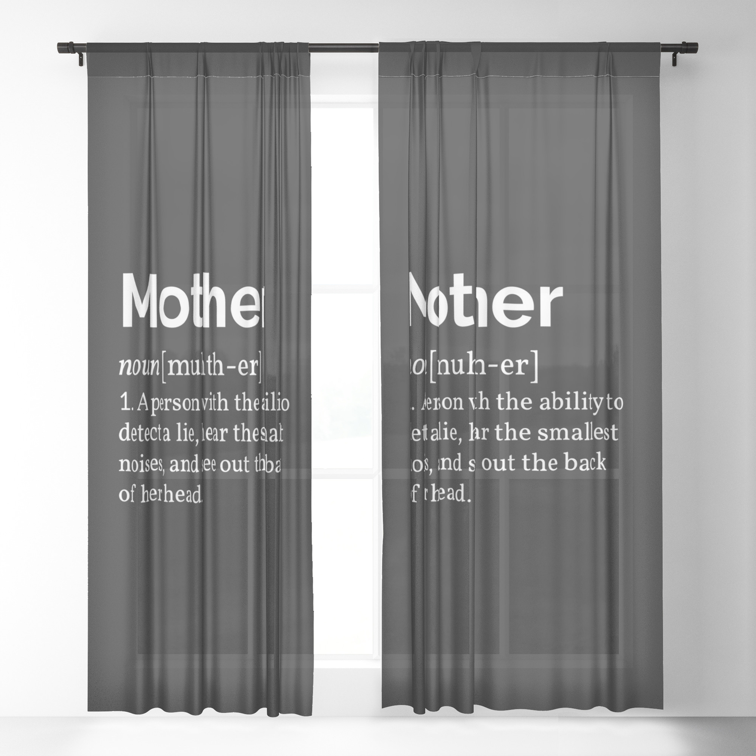 Mother Definition I Sheer Curtain By Lemonpepper Society6