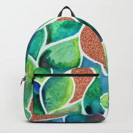 Gold and Watercolor leaves Backpack