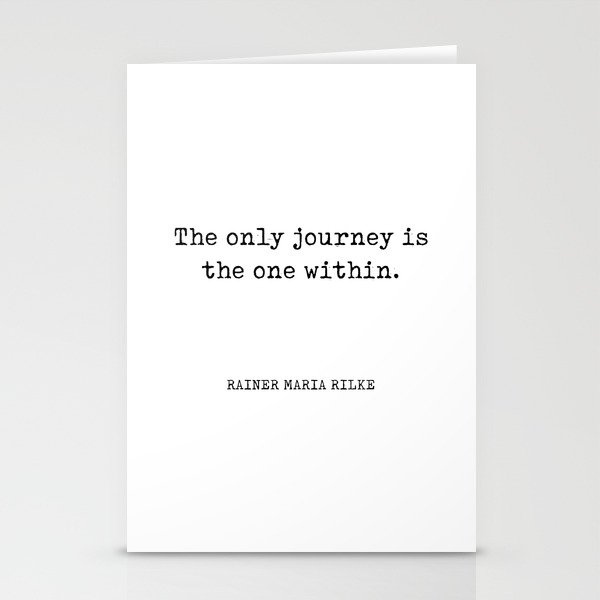 The only journey is the one within - Rainer Maria Rilke Quote - Typewriter Print Stationery Cards
