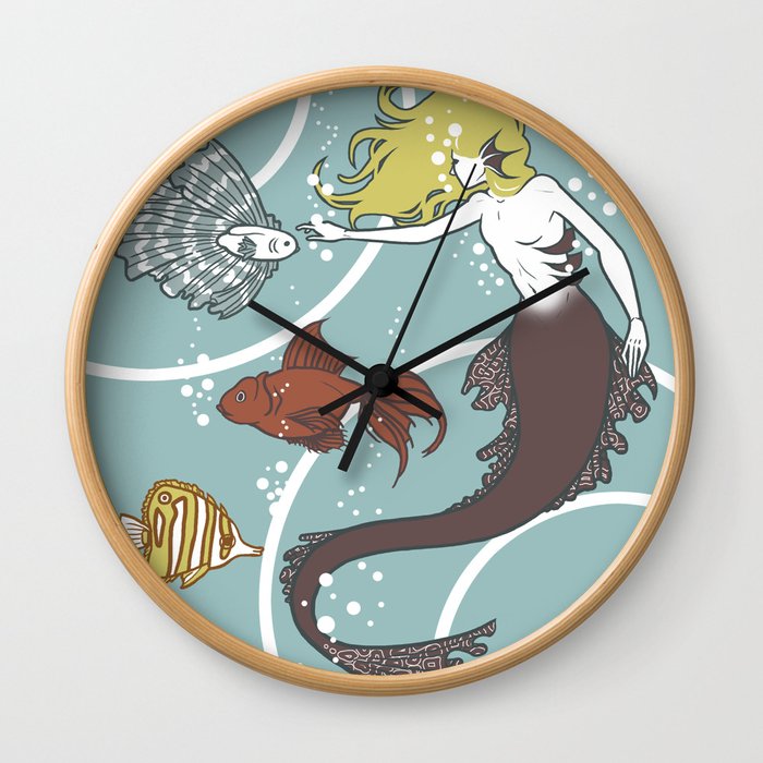 Mermaid in the Sea Wall Clock