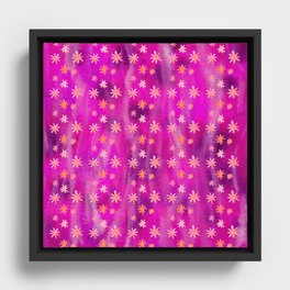 Floral Abstract Watercolor | Vintage (90s Hot Pink) Framed Canvas