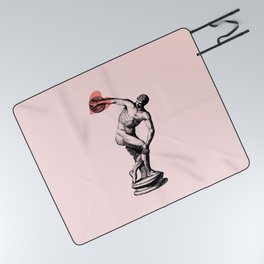 Discobolus of Hearts  - Simple Illustration  for Valentine's Day  Picnic Blanket