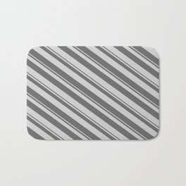 [ Thumbnail: Dim Gray & Light Gray Colored Lines Pattern Bath Mat ]