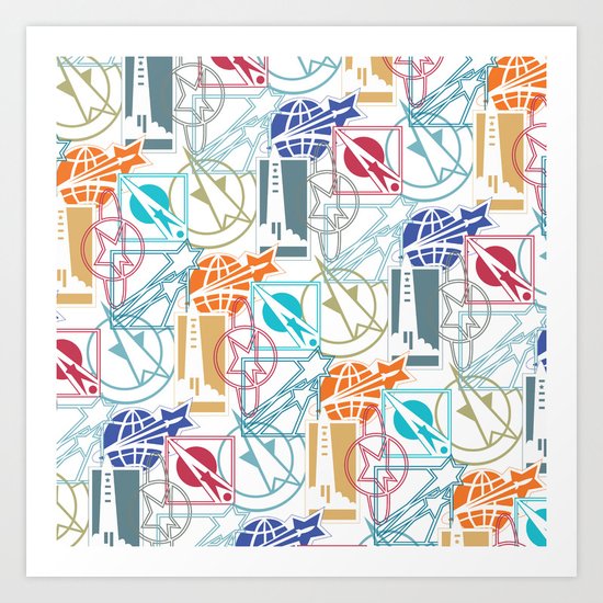 Space Badges Art Print