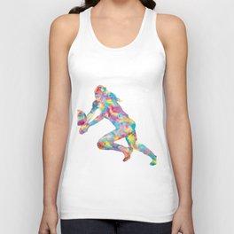 Girl volleyball players art game play sport print watercolor Unisex Tank Top