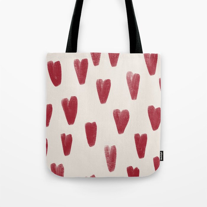 Classy Red Hearts Valentine Pattern Tote Bag