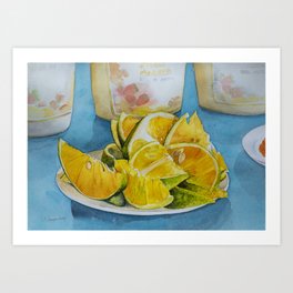 Plate of Orange Slices Art Print