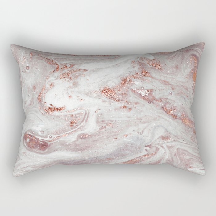 Marble And Copper  Rectangular Pillow