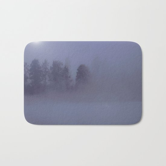Silent Night in Foggy Atmosphere Bath Mat