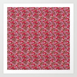 Ditsy Floral Pattern Lilac and Pink Art Print