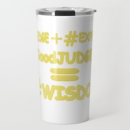 "WISDOM EQUATION" Cute Expression Design. Buy Now Travel Mug