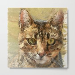 Tabby Cat Metal Print | Tabby, Tabbies, Nationalcatday, Catlover, Pet, Animal, Kitten, Brownfeline, Staring, Kitty 
