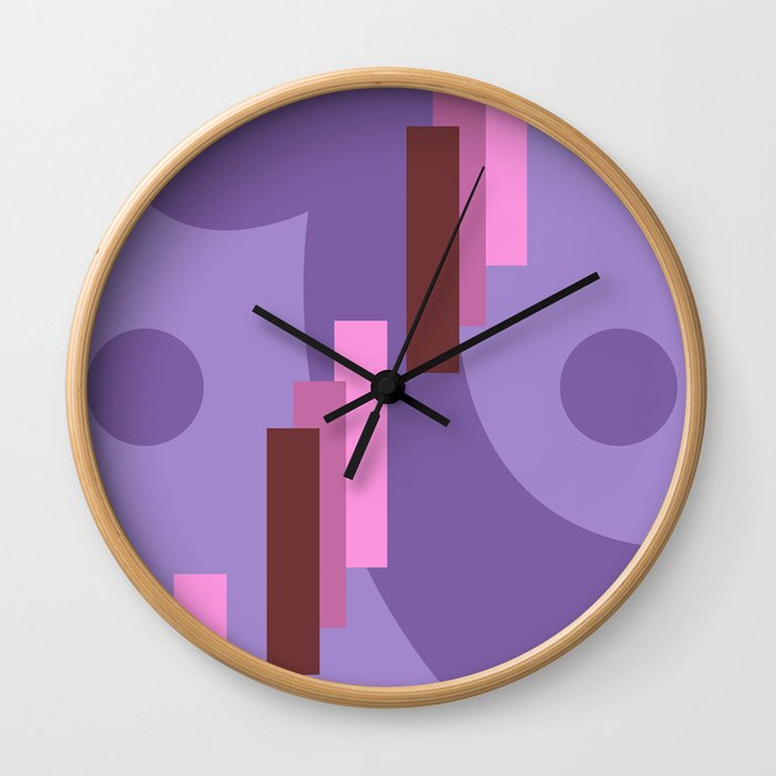 Abstract Purple Wall Clock