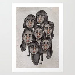 Just Be - Japanese faces Art Print