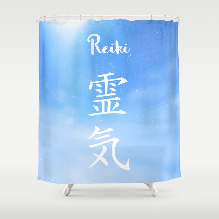 Sacred geometry. Reiki symbol. The word Reiki is made up of two Japanese words, Rei means 'Universal Shower Curtain