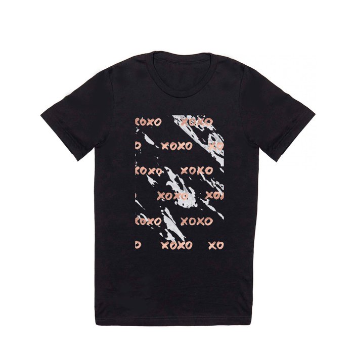 XOXO Text Rose Gold on Marble T Shirt
