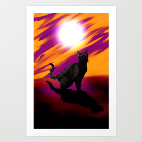 Black cat Art Print