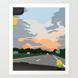 US Highway Roadtrip Art Print