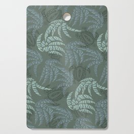 Hawaiian Emerald Turtles and Palm Leaves Pattern Cutting Board