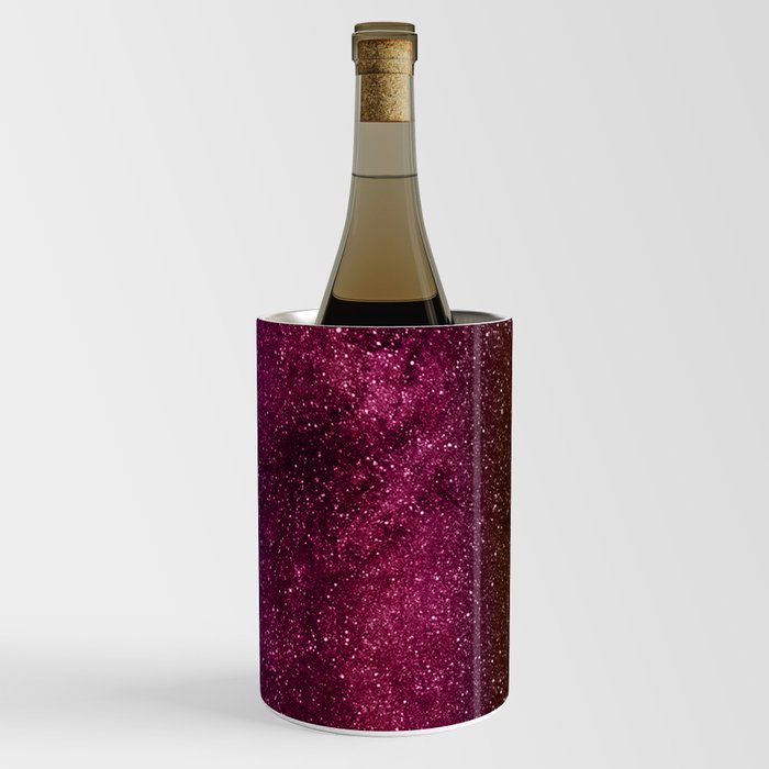 Abstract Purple Lilac Pink Burgundy Fashion Glitter Nebula Wine Chiller