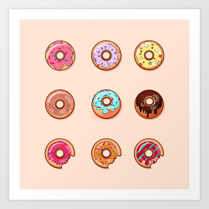 Sweet Donuts pattern Art Print