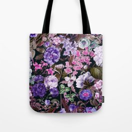 Stylish purple flowers garden, flowers repeat pattern, botanical pattern,floral illustration Tote Bag