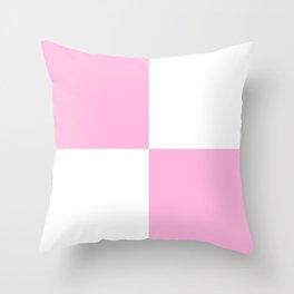Four Squares (Pink & White Pattern) Throw Pillow