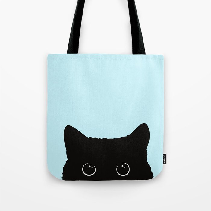 black cat tote bag