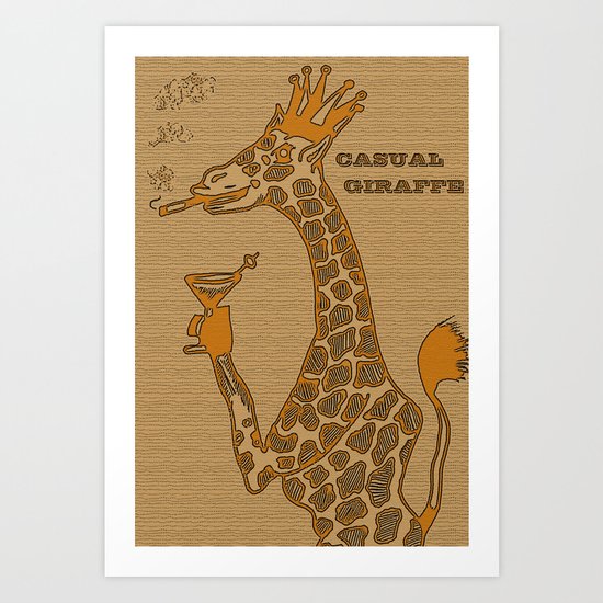 The Casual Giraffe Art Print