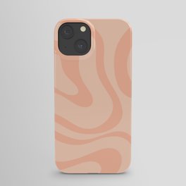 Modern Liquid Swirl Abstract in Soft Blush iPhone Case