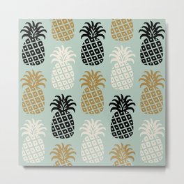 Retro Mid Century Modern Pineapple Pattern 78 Metal Print