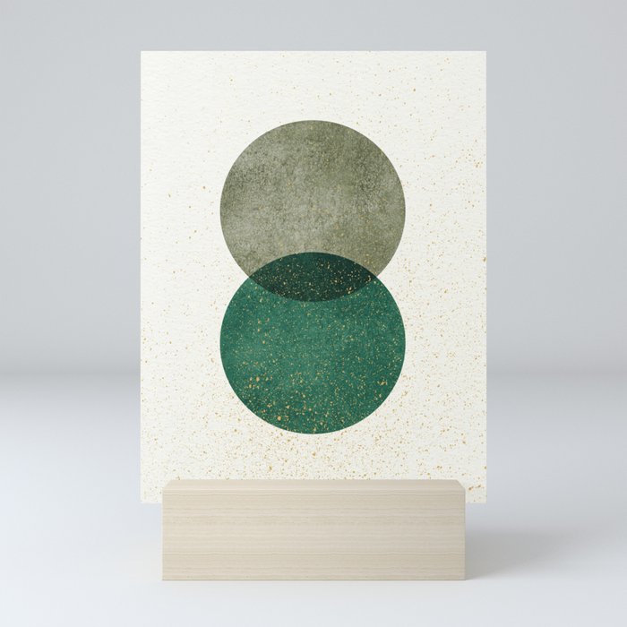Circle Abstract - Greenery Mini Art Print
