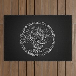 Ouroboros Celtic Knot with Tree of Life Outdoor Rug