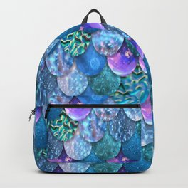Sparkley Mermaid Tail Backpack | Digital, Sparkle, Collage, Ocean, Sea, Underthesea, Green, Magic, Fairy, Aqua 