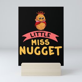 Chicken Nugget Girl Queen Vegan Nuggs Fries Mini Art Print