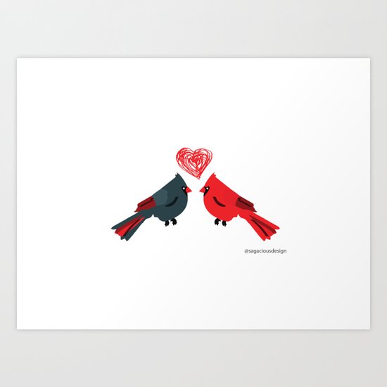 Birds In Love Art Print
