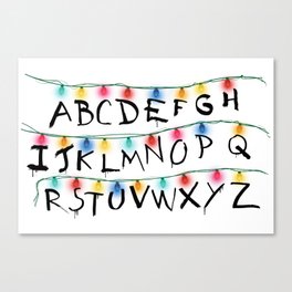 Stranger Things Alphabet Lights Canvas Print By Interstellar6