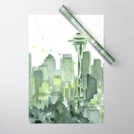 Seattle Watercolor Painting Wrapping Paper