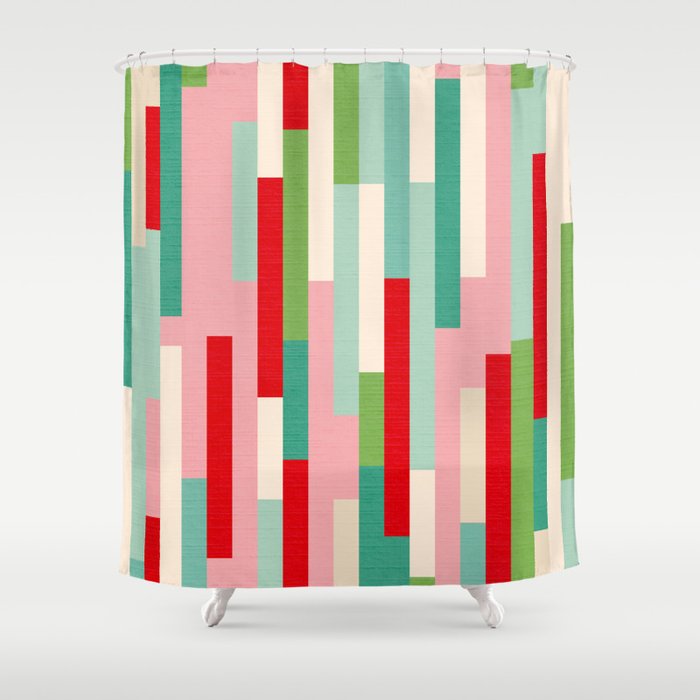 Red and green shower on sale curtain