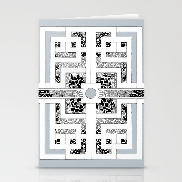 Labyrinth - Different Ways in Silver Stationery Cards