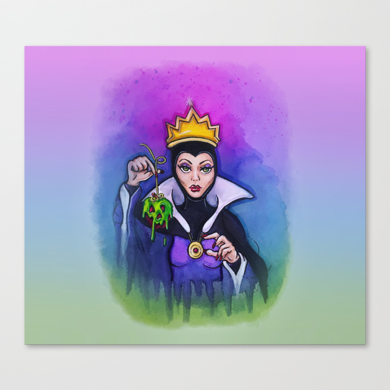 Snow White Evil Queen Watercolor Canvas Print By Justjessy22