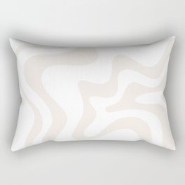 Liquid Swirl Abstract Pattern in Pale Beige and White Rectangular Pillow