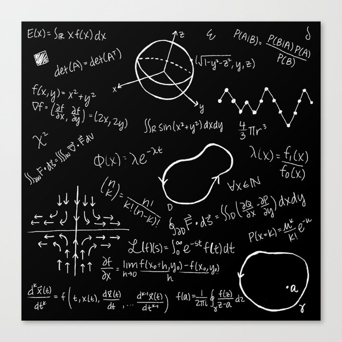 Chalkboard Math Equations Canvas Print