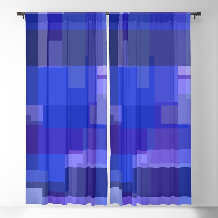 Rectangles Blue pattern Design Geometric Blackout Curtain