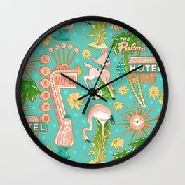 Hotel Kitsch Turquoise Wall Clock