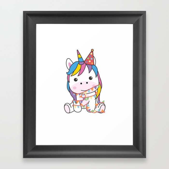 Birthday Unicorn For Kids A Birthday Framed Art Print