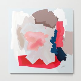 Red expression Metal Print | Curated, Lightblue, Red, White, Digital, Contemporaryart, Coral, Painting, Blue, Abstractexpression 