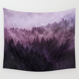 Excuse me, I’m lost // Laid Back In A Misty Foggy Wild Romantic Cascadia Trees Forest Covered In Fog Wall Tapestry