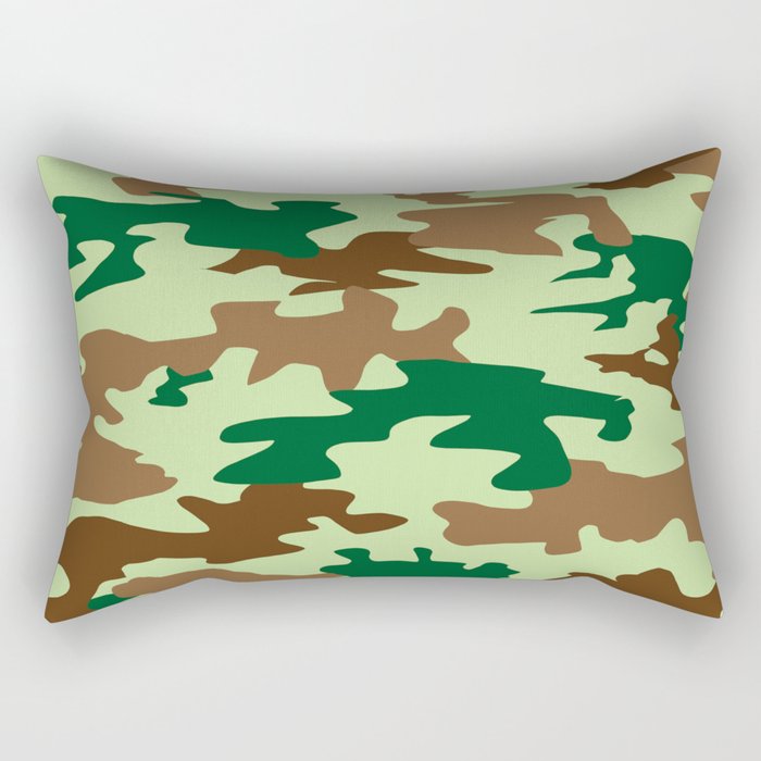 Camouflage Print Pattern - Greens & Browns Rectangular Pillow